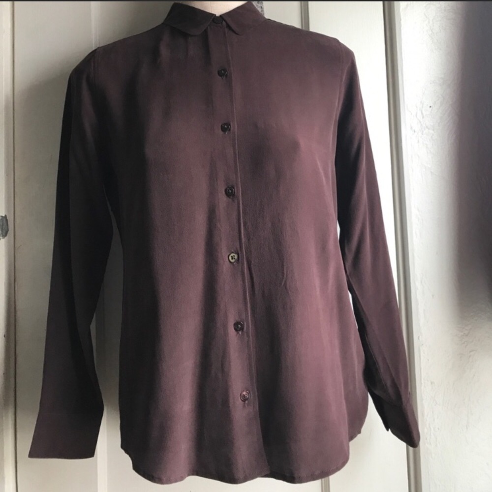 Everlane Silk Round Collar Shirt